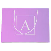 Grand Sac Cadeau Monogramme simple | Ombre subtil rose/violet (Devant)