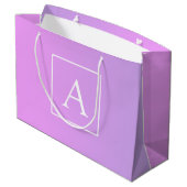 Grand Sac Cadeau Monogramme simple | Ombre subtil rose/violet (Dos Angle)