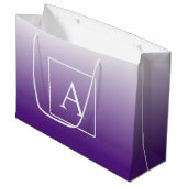 Grand Sac Cadeau Monogramme simple | Purple Ombre (Devant Angle)