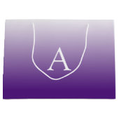 Grand Sac Cadeau Monogramme simple | Purple Ombre (Devant)