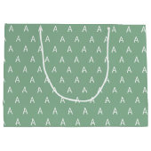 Grand Sac Cadeau Monogramme vert doux minimaliste (Dos)