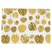 Grand Sac Cadeau Monstère d'or moderne Feuille Tropical Motif (Dos)