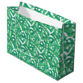 Grand Sac Cadeau Monstère verte tropicale feuille motif sur blanc b (Devant Angle)