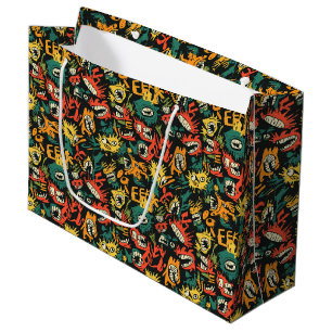 Grand Sac Cadeau Monstre de Graffiti Eek Noir Halloween (1)