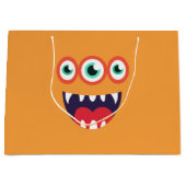 Grand Sac Cadeau Monstre orange (Devant)