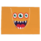 Grand Sac Cadeau Monstre orange (Dos)