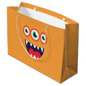 Grand Sac Cadeau Monstre orange (Dos Angle)