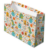 Grand Sac Cadeau Monstres de fête (Devant Angle)