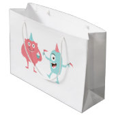 Grand Sac Cadeau Monstres de fête amusants (Dos Angle)