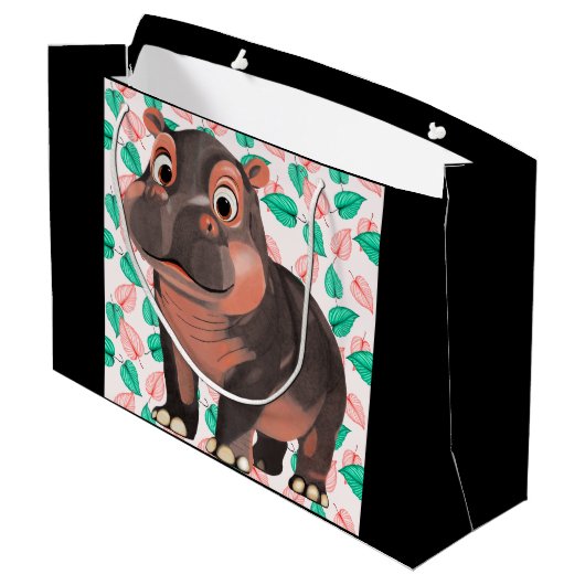 Grand Sac Cadeau Moo Deng Hippo (Dos Angle)