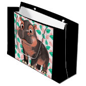 Grand Sac Cadeau Moo Deng Hippo (Devant Angle)