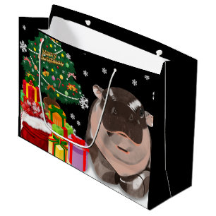 Grand Sac Cadeau Moo Deng Hippopotame