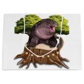 Grand Sac Cadeau Moo Deng Hippopotame (Devant)