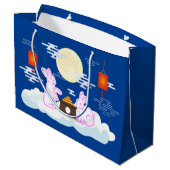 Grand Sac Cadeau Moon Rabbit Mooncake Nuages Mooncake Festival à la (Dos Angle)