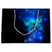 Grand Sac Cadeau Morpho Butterfly in the Dark Background (Devant)