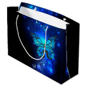 Grand Sac Cadeau Morpho Butterfly in the Dark Background (Dos Angle)