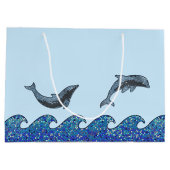 Grand Sac Cadeau mosaïque de dauphin (Dos)