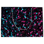 Grand Sac Cadeau Mosaïque rose et bleue brillante Douce 16 (Dos)