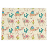 Grand Sac Cadeau motif à chameaux, motif à cactus, empreinte désert (Dos)