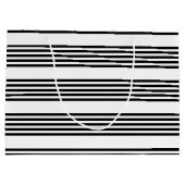 Grand Sac Cadeau Motif à cinq bandes noir et blanc (Dos)
