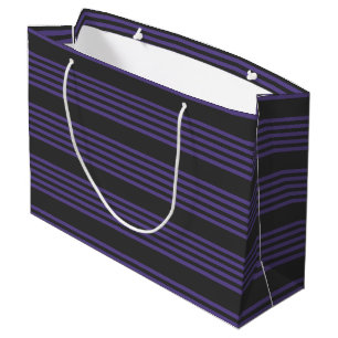 Grand Sac Cadeau Motif à cinq bandes Ultra violet et charbon de boi