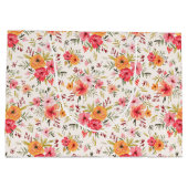 Grand Sac Cadeau Motif à fleurs Orange Doodle Garden (Dos)