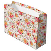 Grand Sac Cadeau Motif à fleurs Orange Doodle Garden (Dos Angle)