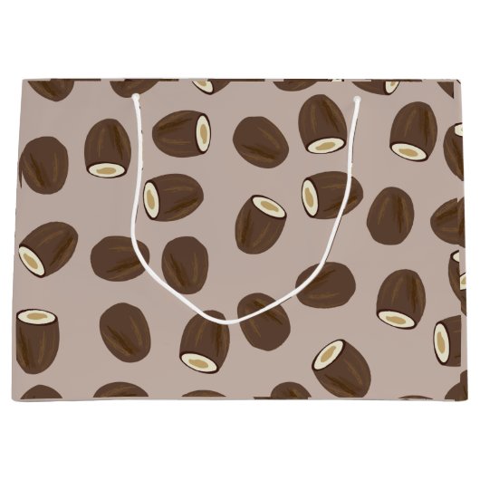 Grand Sac Cadeau Motif à la noix de coco (Devant)
