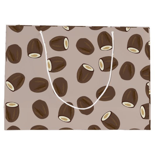 Grand Sac Cadeau Motif à la noix de coco (Dos)