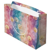 Grand Sac Cadeau Motif Abstrait de Pissenlit Vintage (3) (Dos Angle)