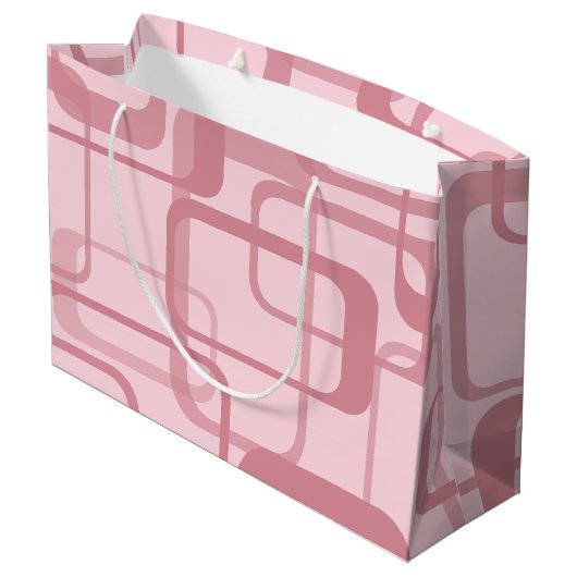 Grand Sac Cadeau Motif Abstrait des années 70 de Pink Retro 60 (Dos Angle)