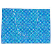 Grand Sac Cadeau motif Abstrait tourbillon - bleu, turquoise et bla (Dos)