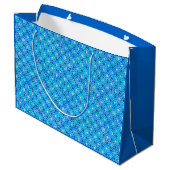 Grand Sac Cadeau motif Abstrait tourbillon - bleu, turquoise et bla (Dos Angle)