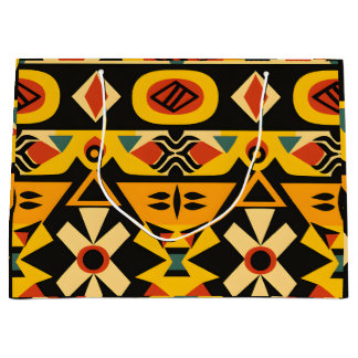Grand Sac Cadeau Motif africain dynamique