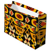 Grand Sac Cadeau Motif africain dynamique (Devant Angle)