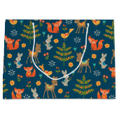 Grand Sac Cadeau Motif animal de bois mou (Devant)