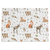 Grand Sac Cadeau Motif animal de bois mou (Devant)