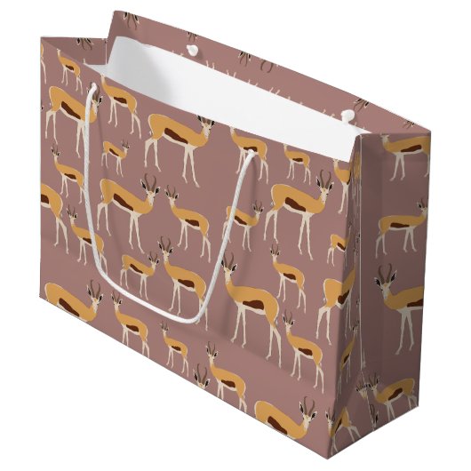 Grand Sac Cadeau Motif animal sauvage d'Antelope (Devant Angle)