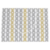 Grand Sac Cadeau Motif argent et or (Devant)