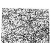 Grand Sac Cadeau motif artistique abstrait noir blanc (Dos)