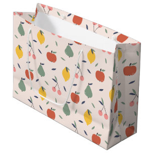 Grand Sac Cadeau Motif aux fruits mignons