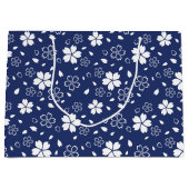 Grand Sac Cadeau Motif Blue Sakura (Devant)