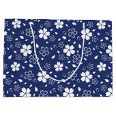 Grand Sac Cadeau Motif Blue Sakura (Dos)