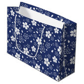 Grand Sac Cadeau Motif Blue Sakura (Devant Angle)