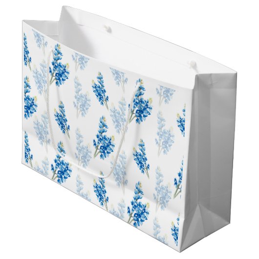 Grand Sac Cadeau Motif Bluebonnet (Devant Angle)