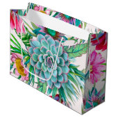 Grand Sac Cadeau Motif cactus (Devant Angle)