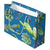 Grand Sac Cadeau Motif Cactus 5 (Devant Angle)