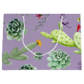 Grand Sac Cadeau Motif Cactus 7 (Devant)