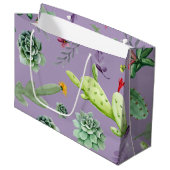 Grand Sac Cadeau Motif Cactus 7 (Devant Angle)