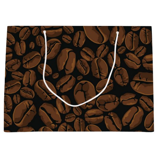 Grand Sac Cadeau Motif café (Devant)